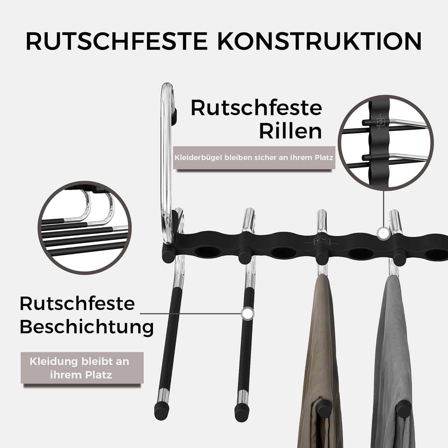 2er-Set Mehrfachhosenbügel, Schwarz 2er-Pack