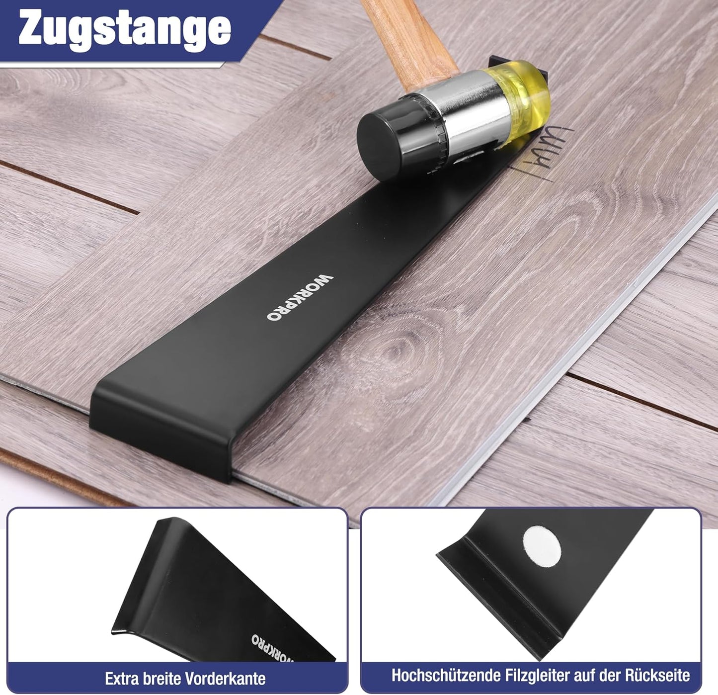 Laminat-Verlegeset mit Hammer und Abstandshaltern