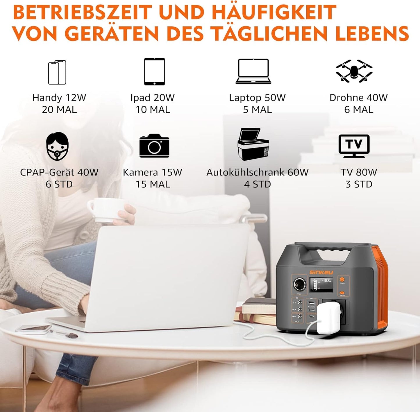 Tragbare Powerstation 296Wh, 296Wh/300W