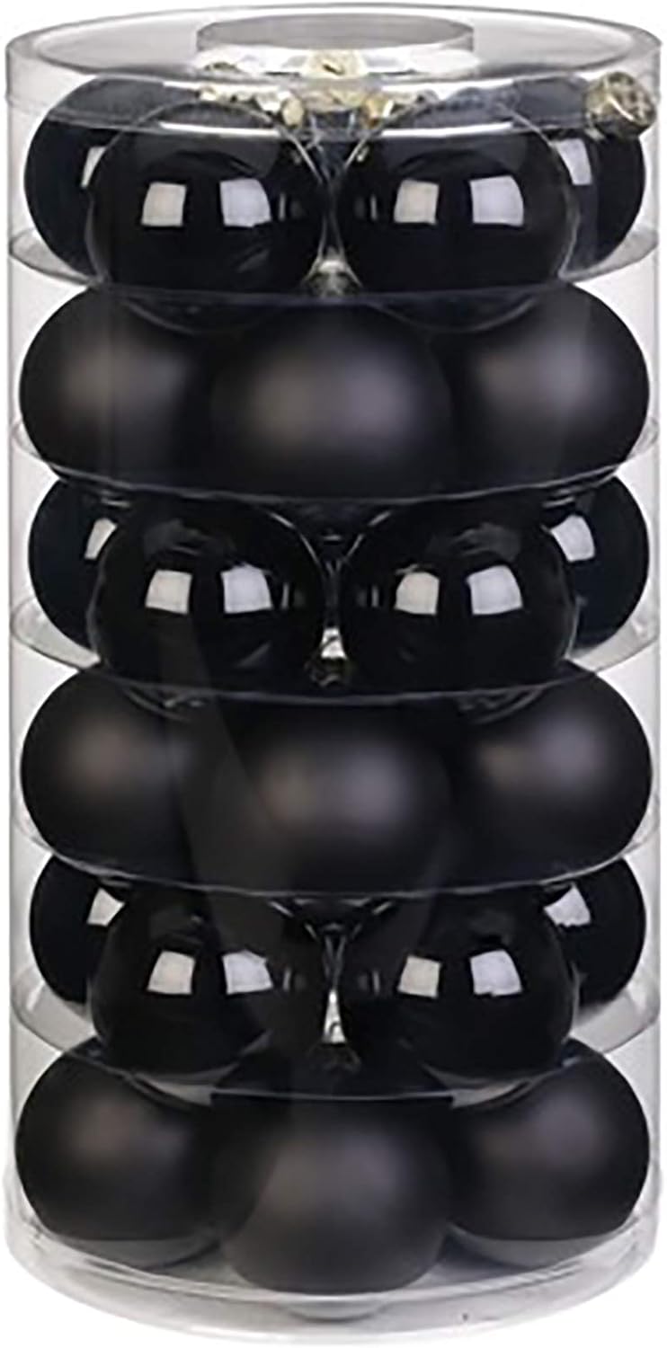 Christbaumkugeln, Schwarz / Glanz / Matt