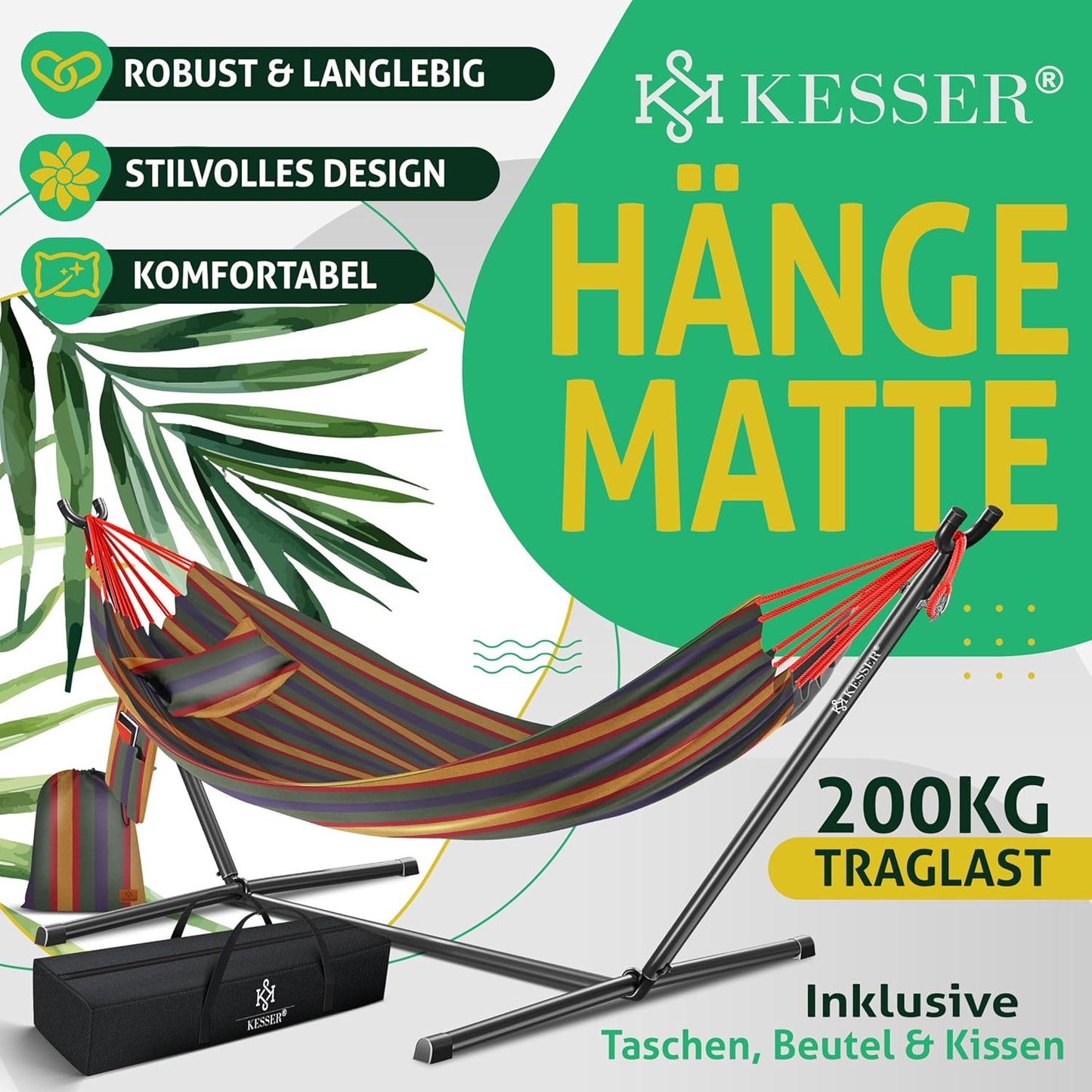 Hängematte mit Gestell, Bunt