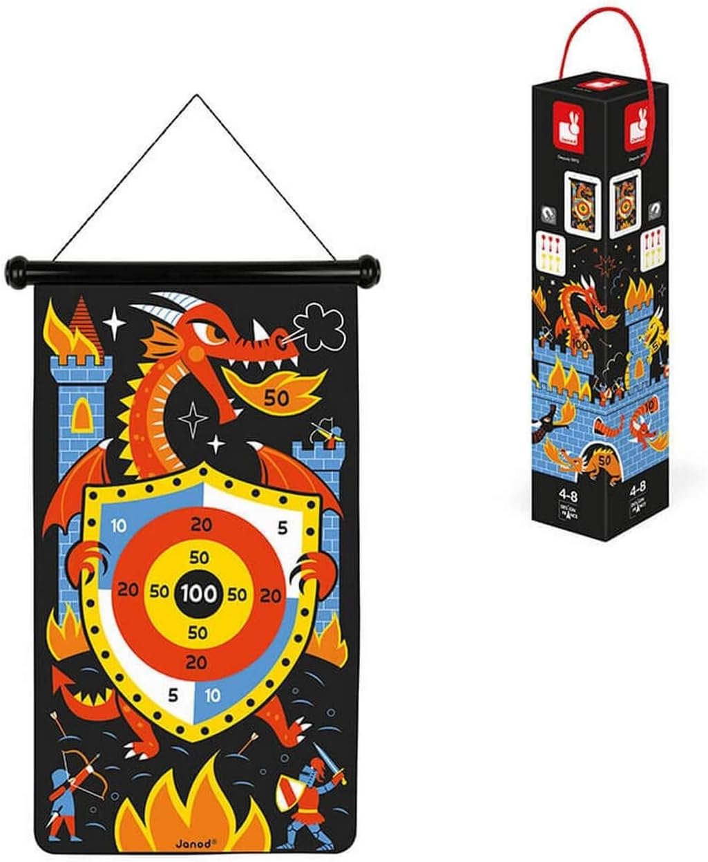 Magnetisches Dartspiel Drachen und Ritter (ab 4 Jahren), Drachen und Ritter