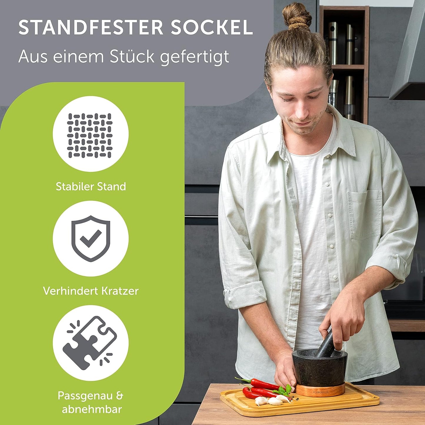 Mörser mit Stössel, Eiche