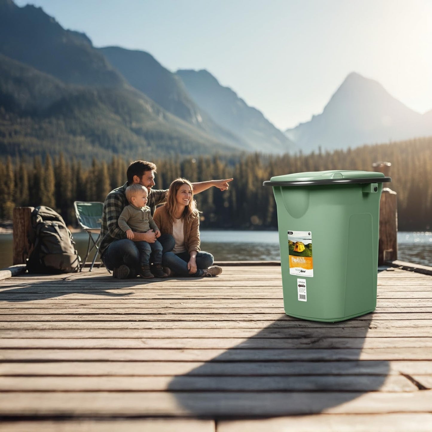 Mobile Campingtoilette GB320GG, Grün / Grau