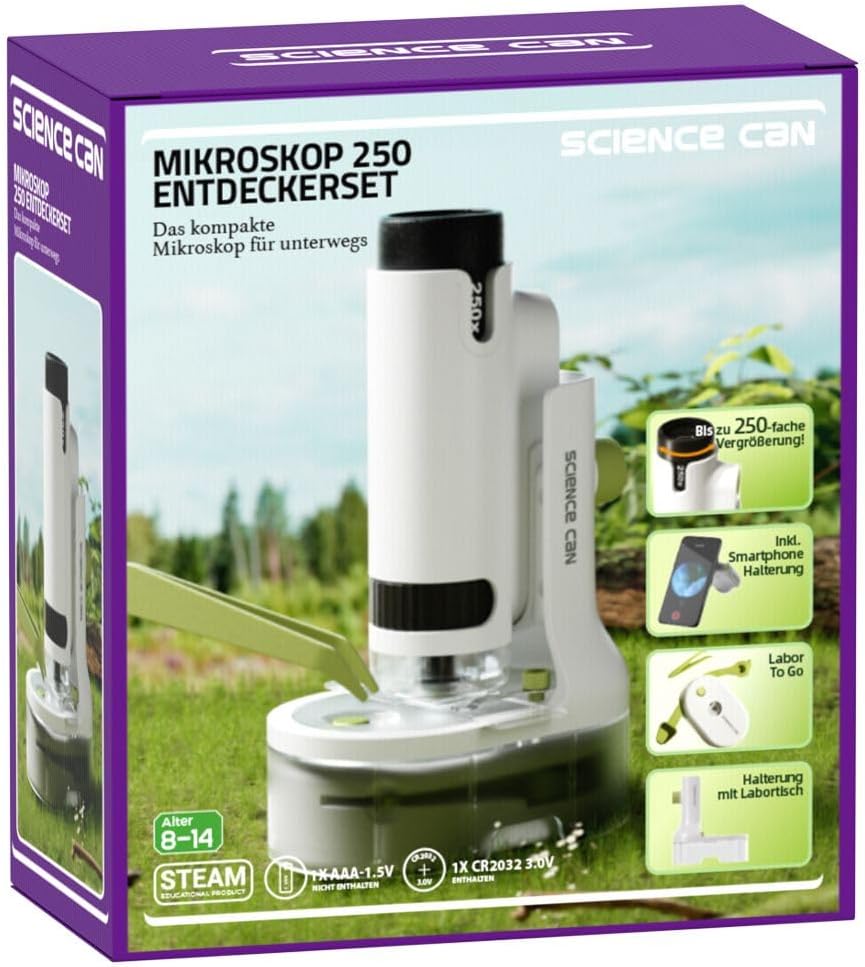 Mikroskop Entdeckerset mit Smartphonhalterung
