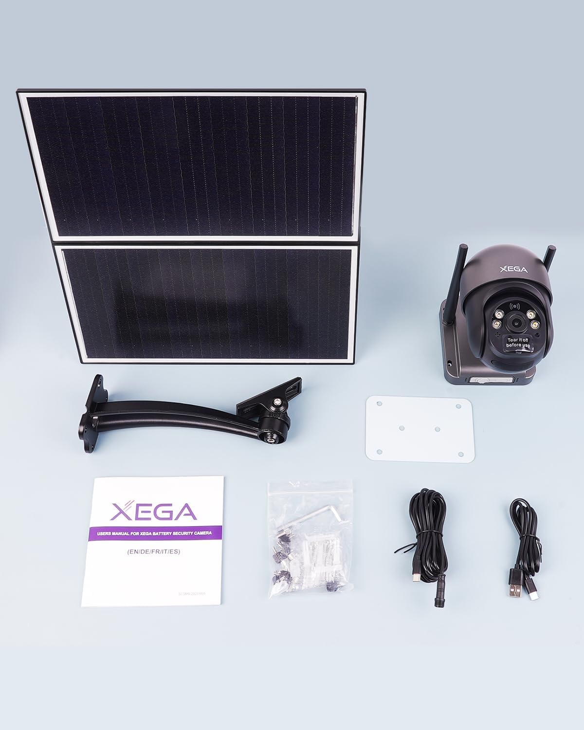 4G LTE PTZ Überwachungskamera mit Solarmodul, Grau