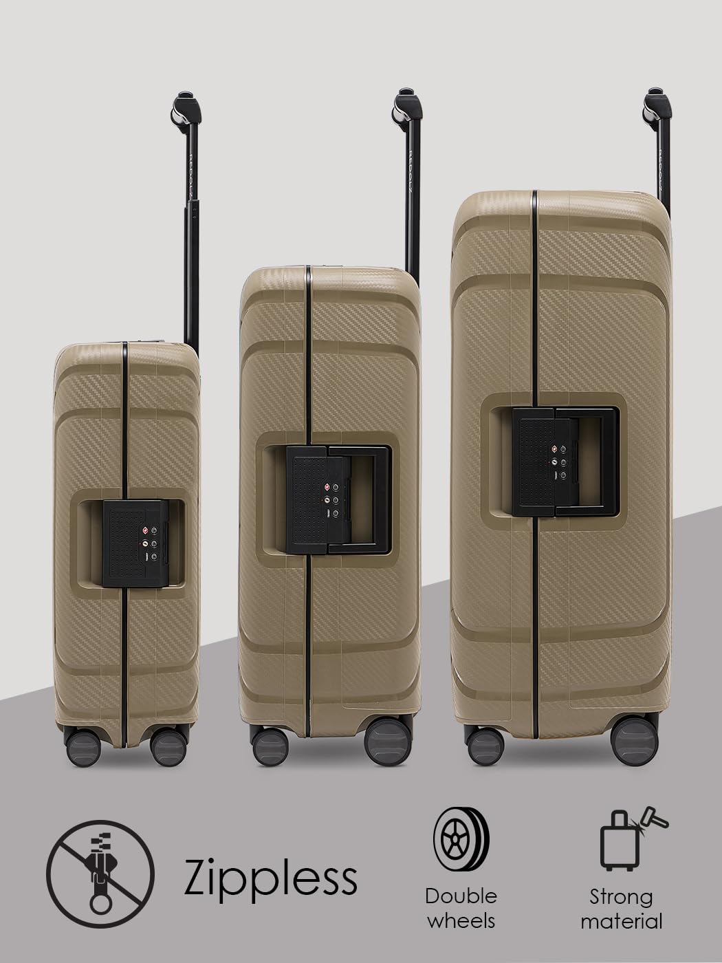 3-teiligen Hartschalen Koffer-Set, Cool Beige Kofferset (3-teilig)