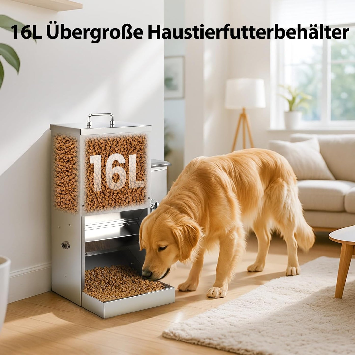 Automatischer Hundefutterspender mit Timer (16L), L