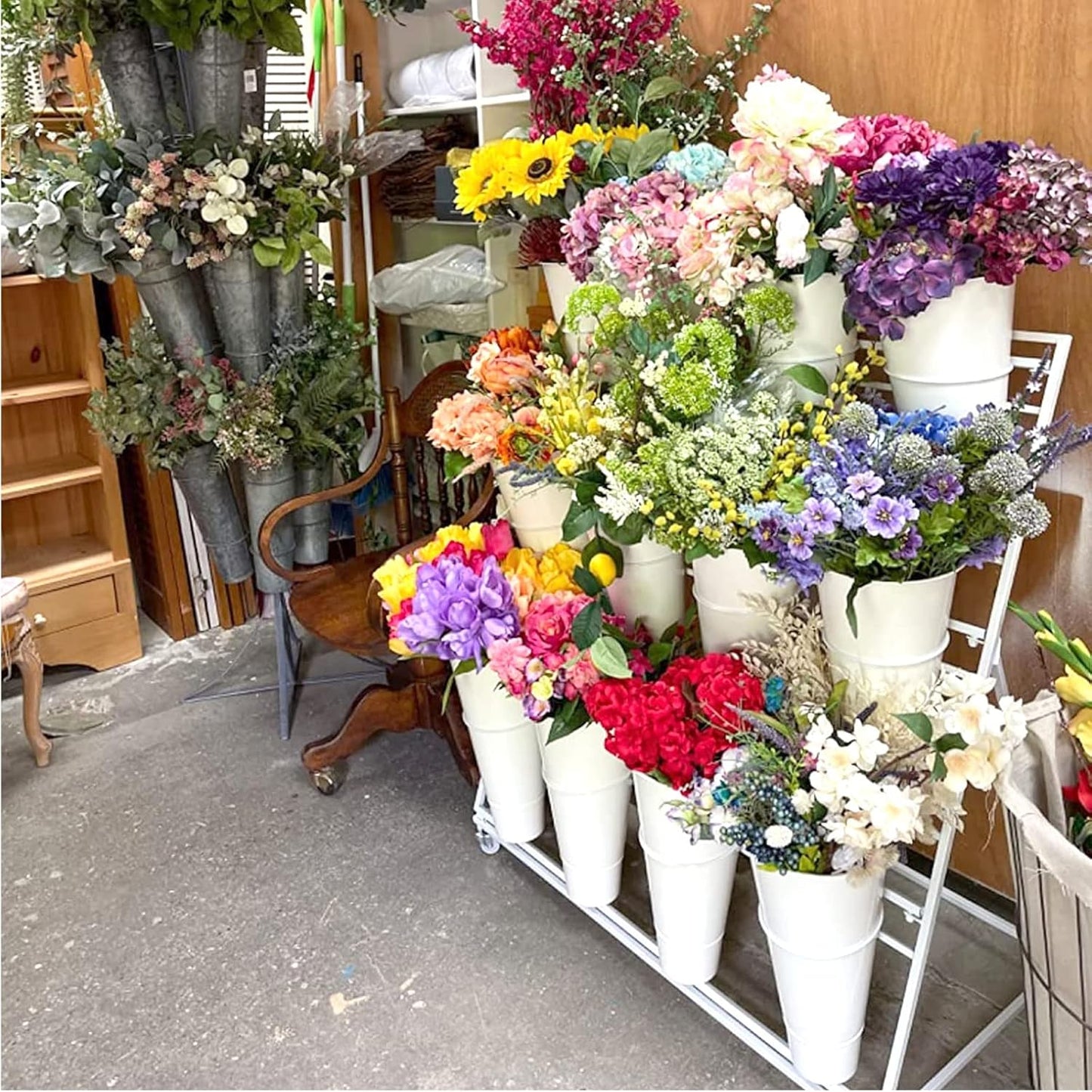 3 Etagen Blumenständer mit 12 Eimern, A