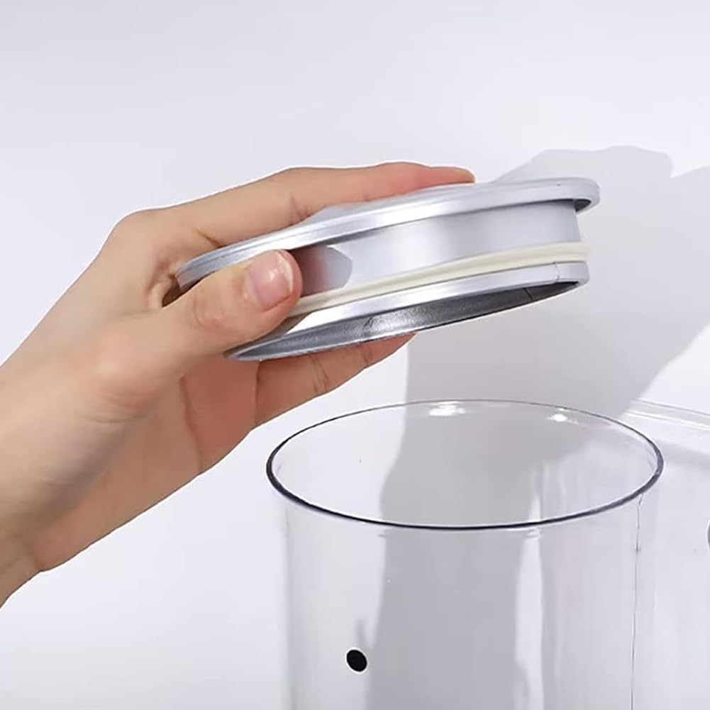 Dreifacher Müsli-Spender mit luftdichtem Deckel, Silber / Schwarz