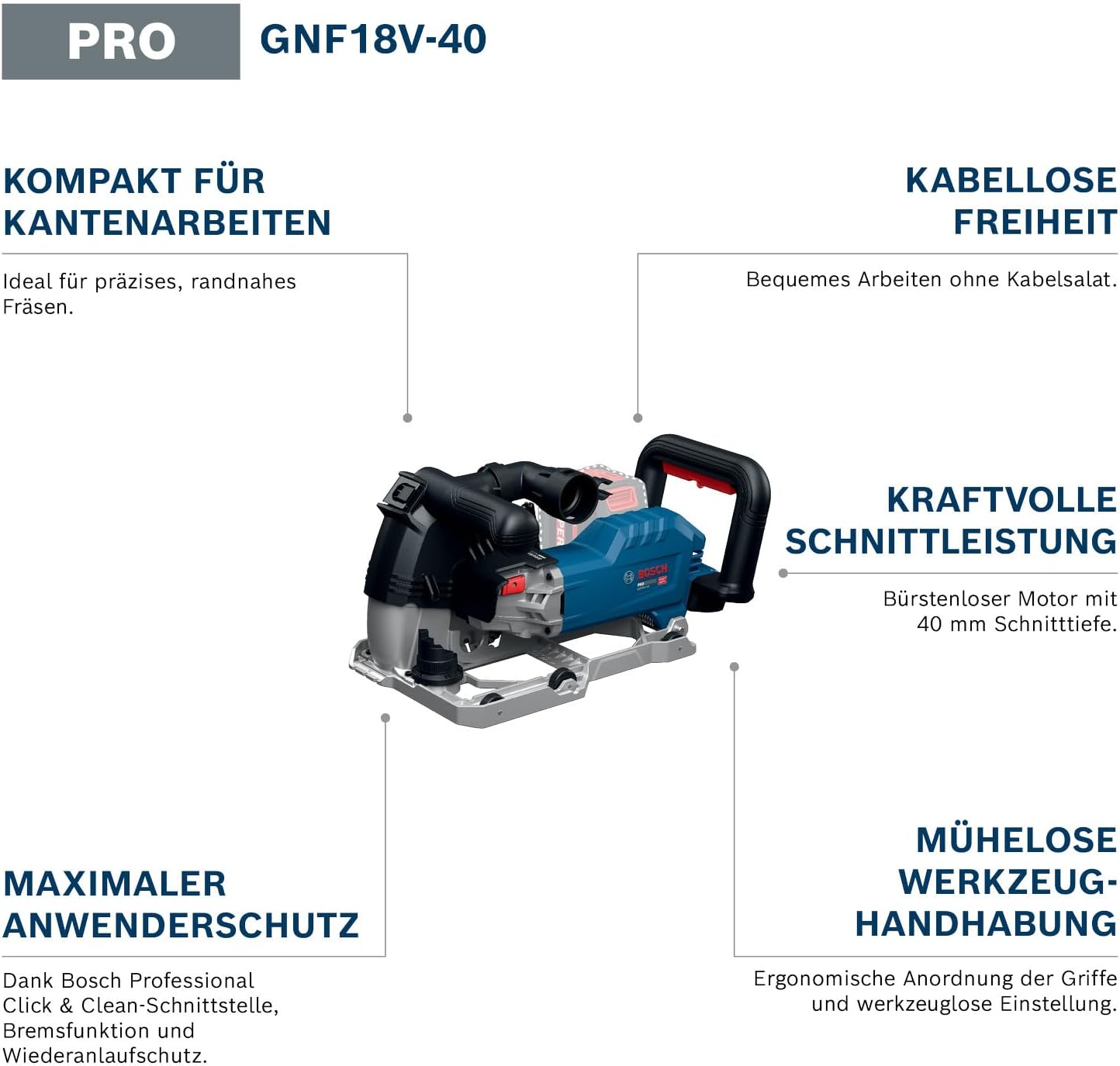 Akku-Mauernutfräse GNF18V-40 mit L-BOXX