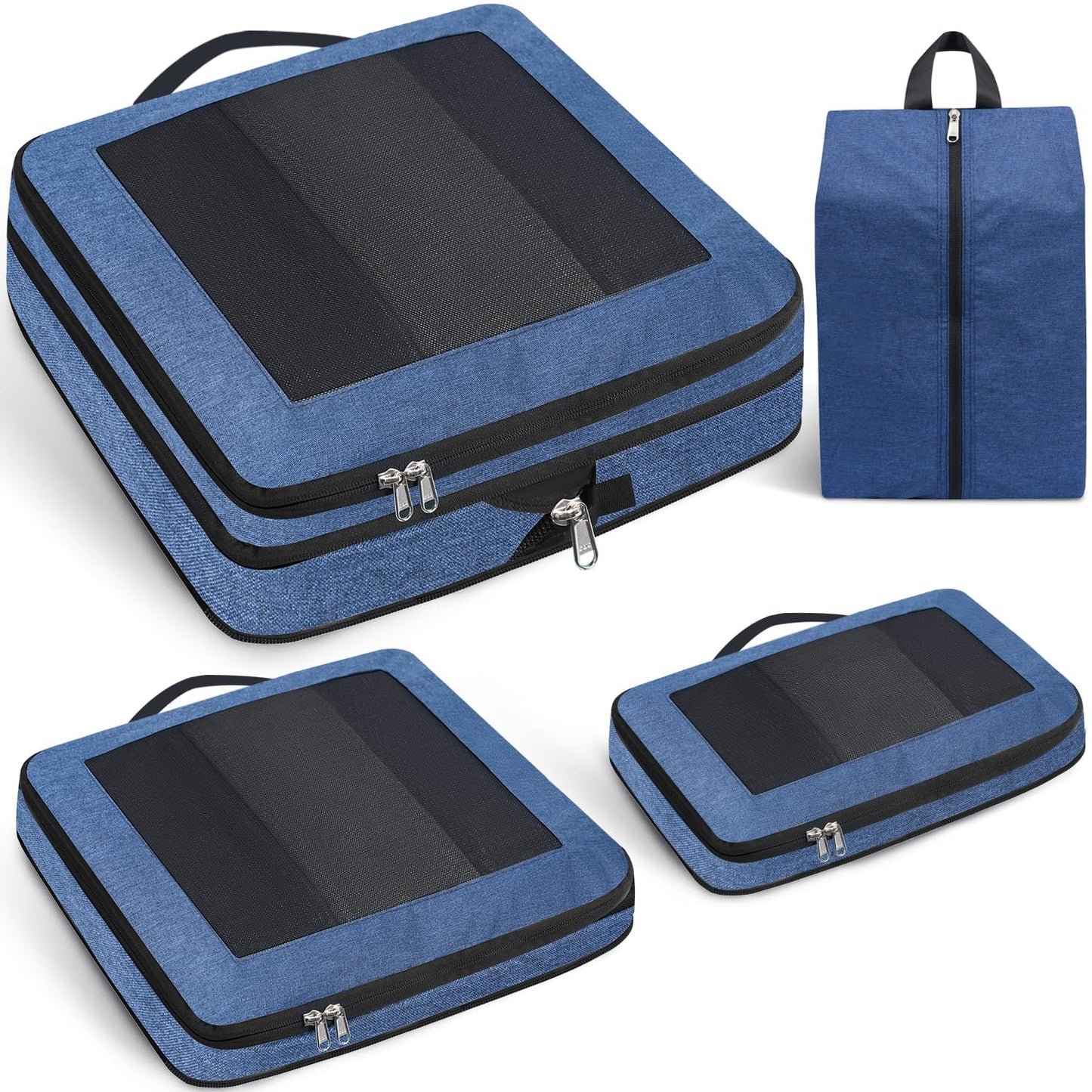 Kompressions-Packwürfel-Set, Blaugrün 4 Set