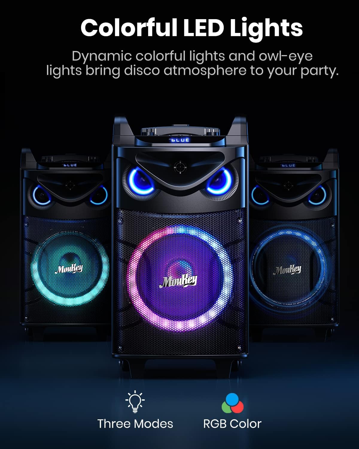 Karaoke-Anlage MK3016 mit Woofer & Mikrofonen, MK3016