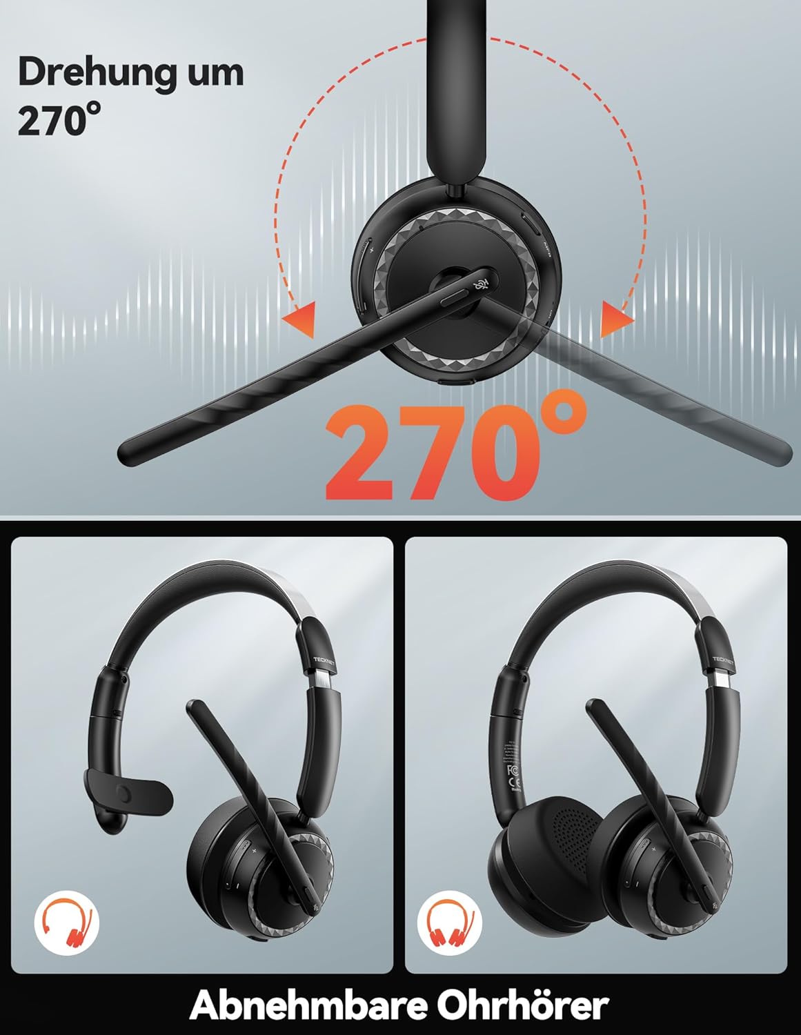 Bluetooth-Headset V5.3, Schwarz