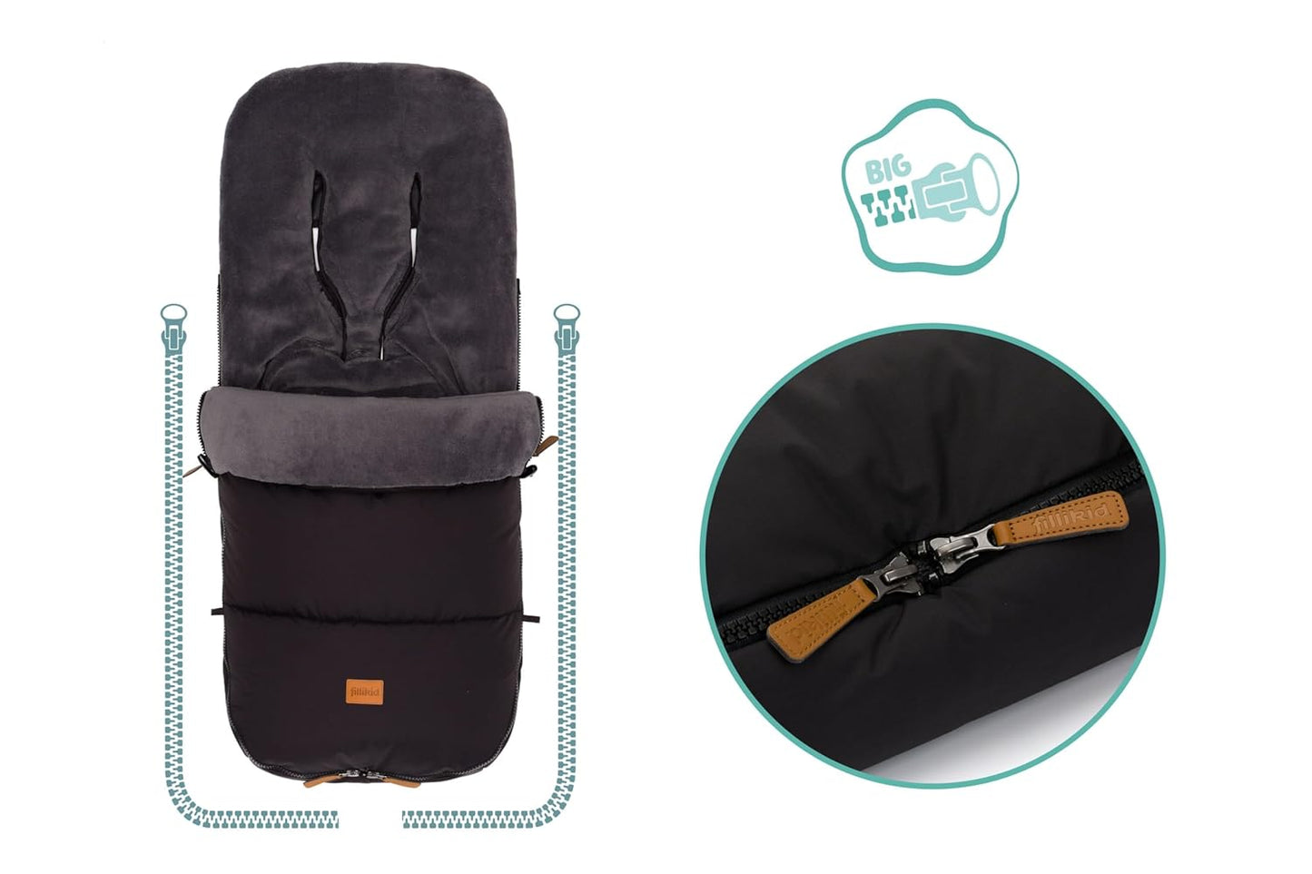 Winterfusssack 'Kinley Exklusiv', Schwarz