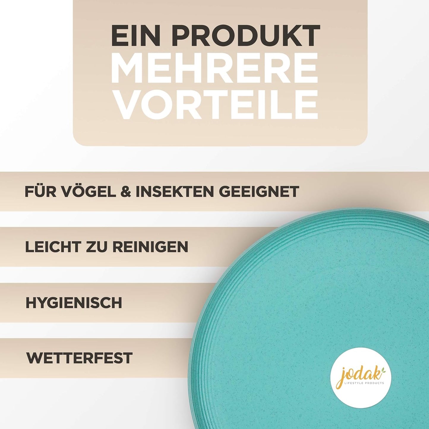 Vogeltränke und Insektentränke stehend, frostsicher, smaragdgrün