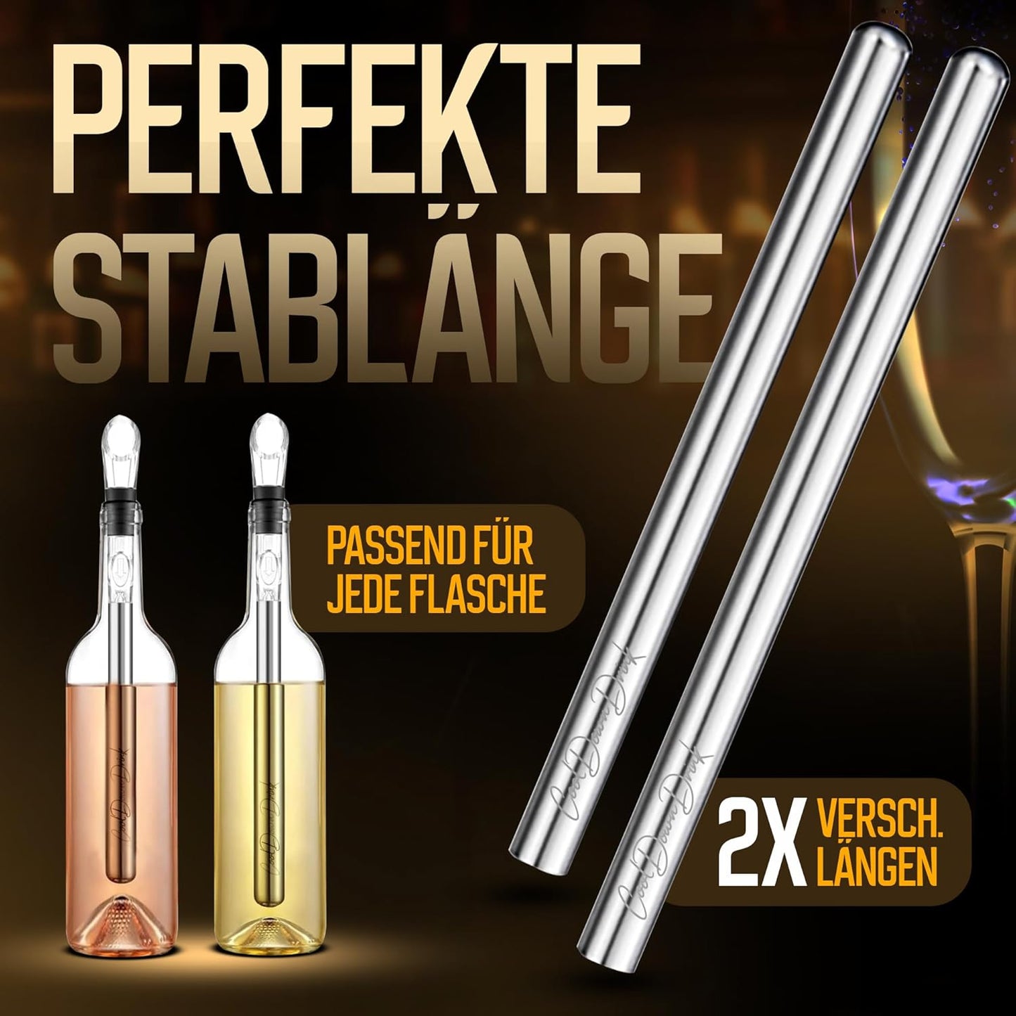 6-teiliges Weinkühlstab-Set mit Ausgiesser