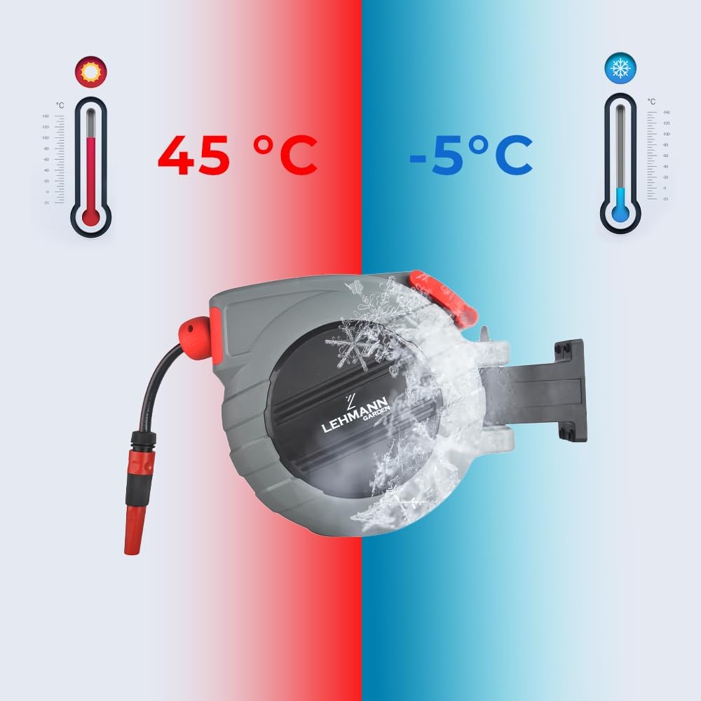 Wand-Schlauchbox mit Automatikaufroller, Rot 20 m