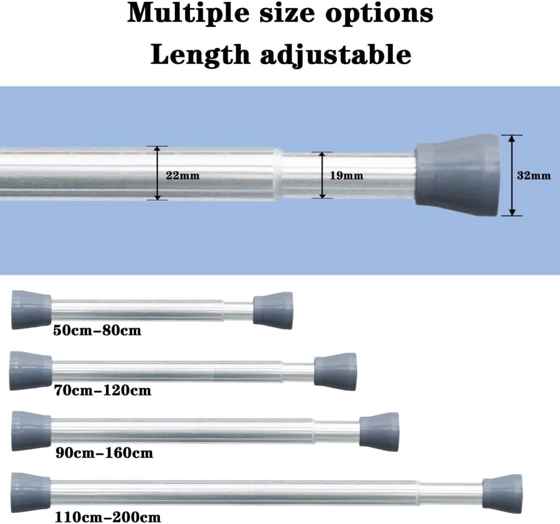 Teleskopstange für Duschvorhang, Silber 135-200cm(1PC)