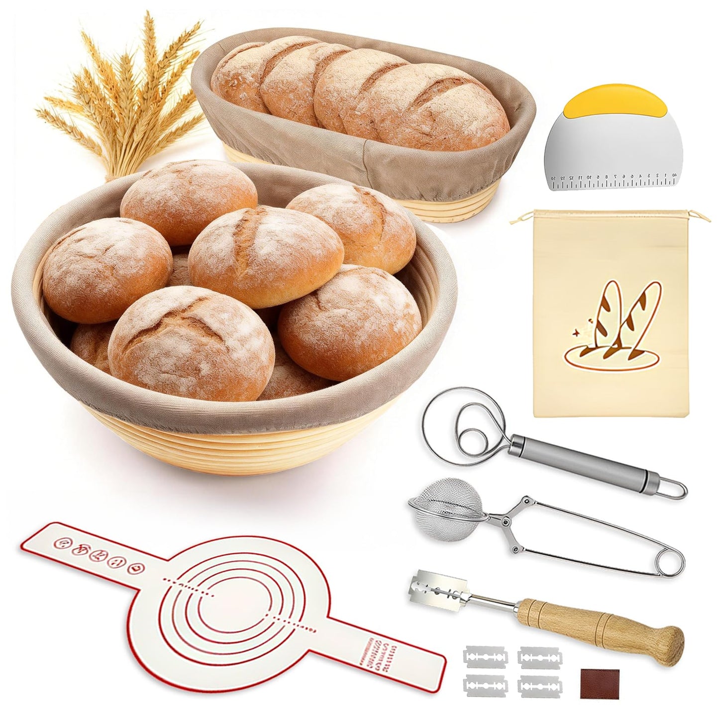 Sauerteig-Starter-Set mit Gärkörbchen