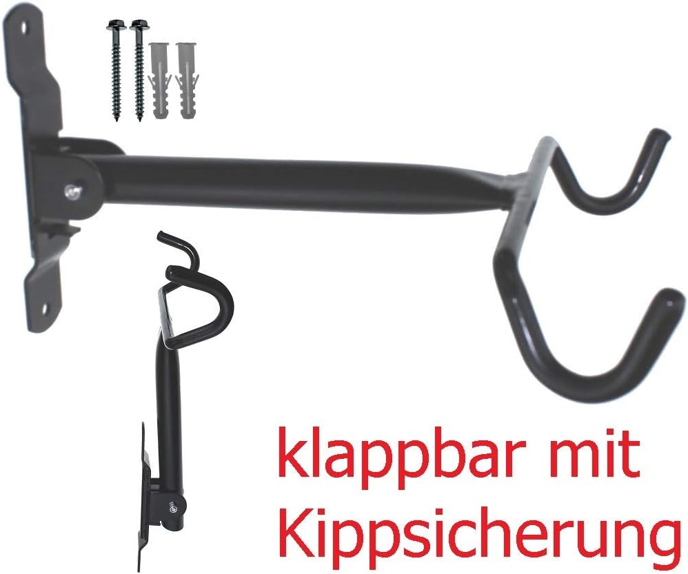 Klappbarer Velo-Wandhalter (4 Stück), C) 4x Schwarz / Schwarz