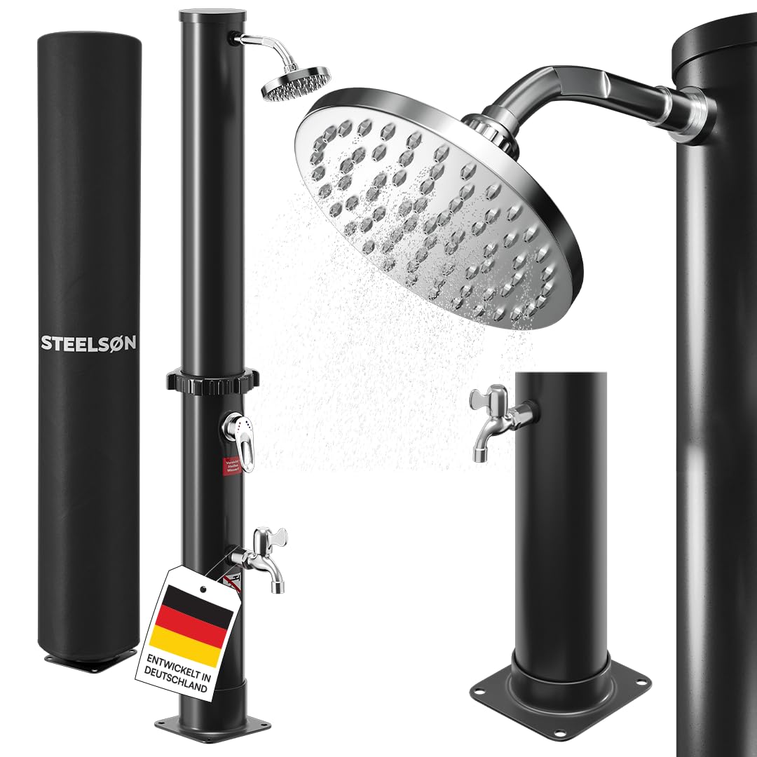 Solar Gartendusche Velion mit Fuss- und Regenduschkopf, 20L ohne Boden