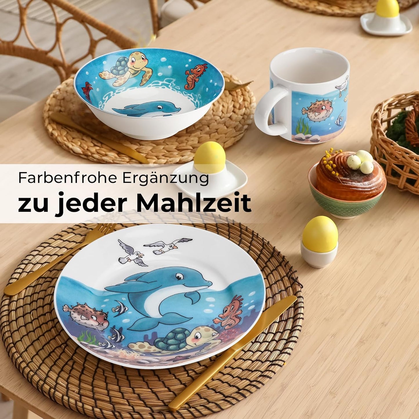 3-teiliges Kindergeschirr-Set "Ozean", Ozean