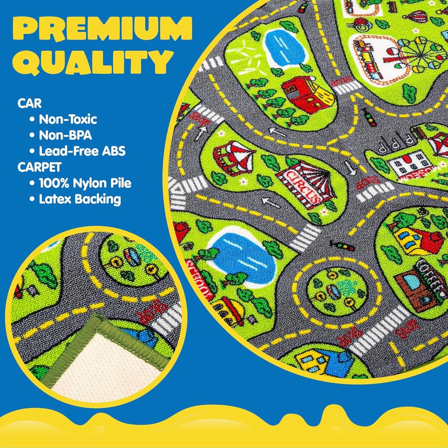 Kinder-Spielteppich mit Mini-Autos (80x150cm)