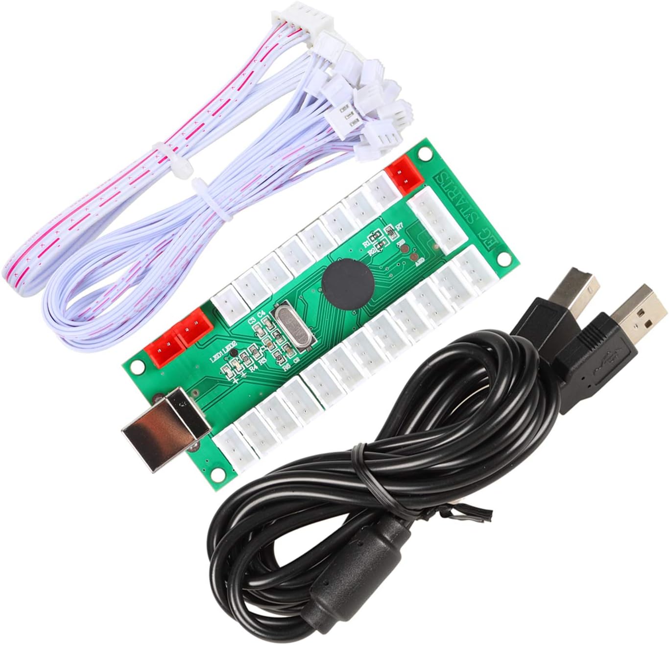 Arcade DIY Set mit LED Joysticks & Tasten (2 Spieler), Blaues & Grünes Kit
