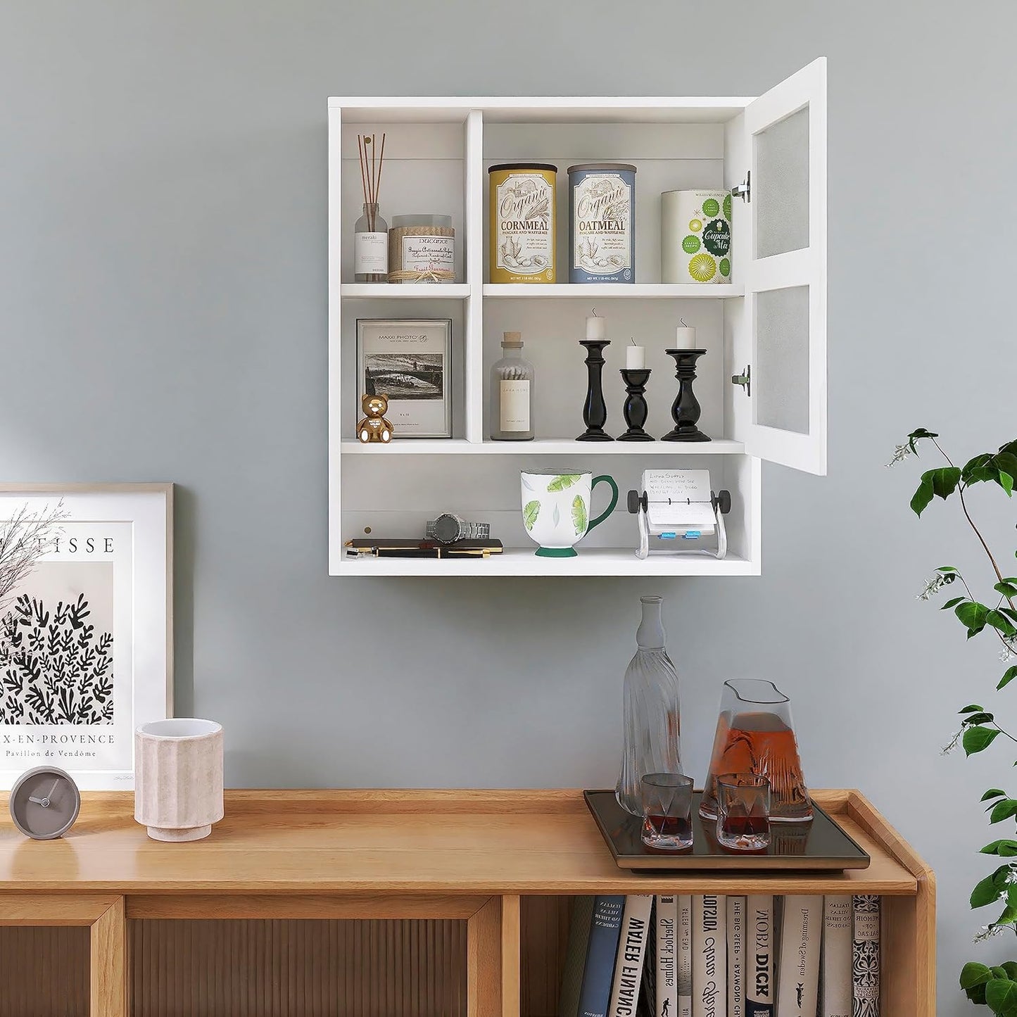 Badezimmerschrank mit Spiegel, Weiss