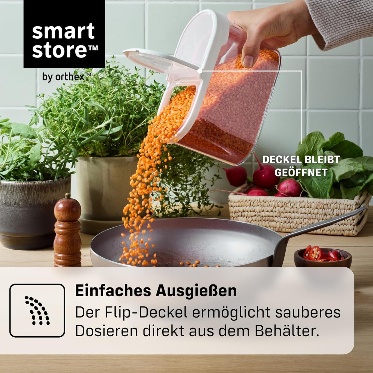 Flip Vorratsdosen, 2-teilig, 1,1 L / 2er-Set mit Klappdeckel