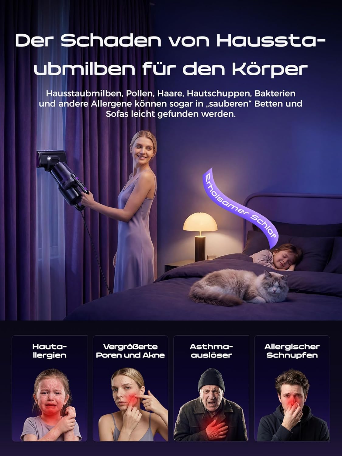 Milbensauger mit UV-Licht & HEPA-Filter