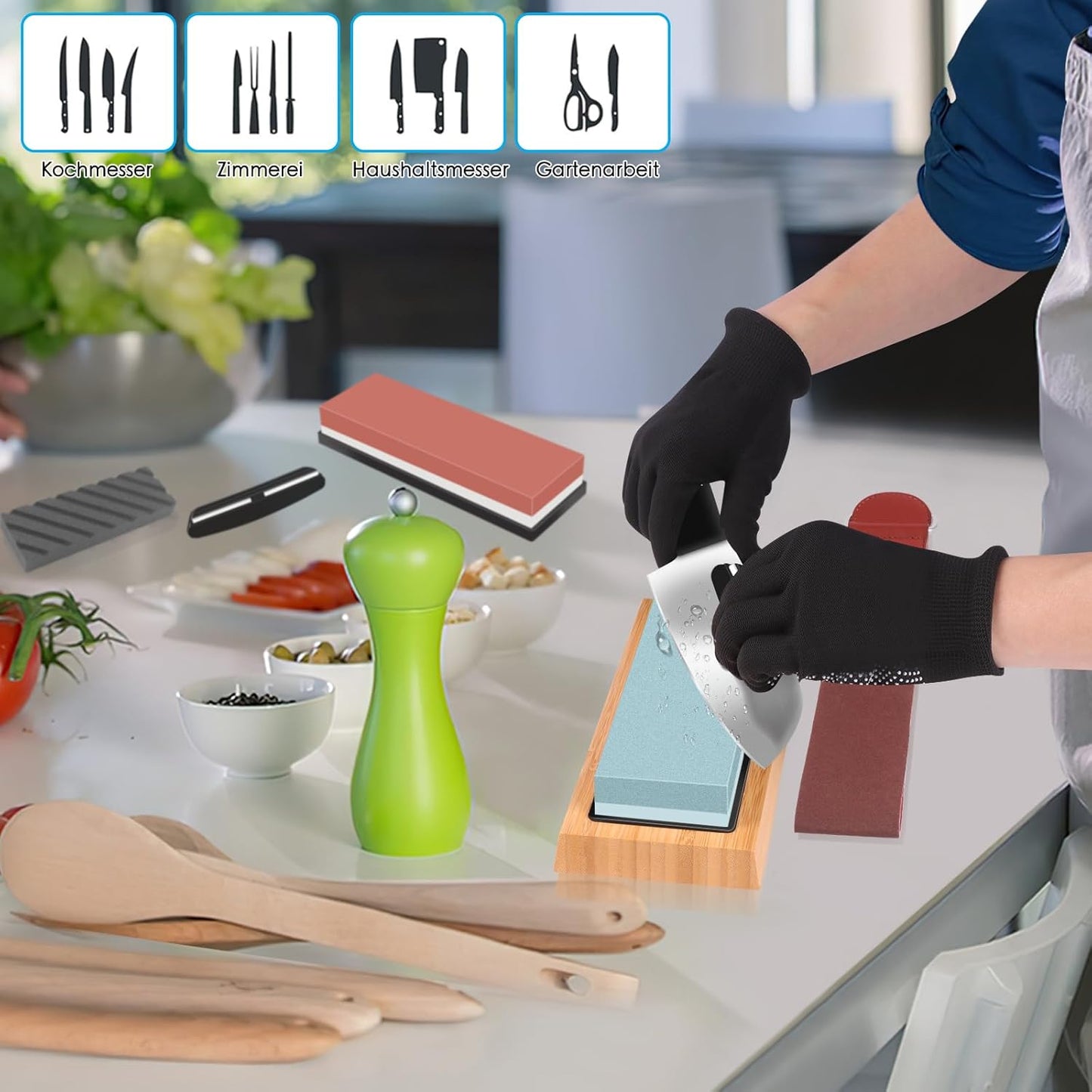 Professionelles Schleifstein-Set, 8 in 1