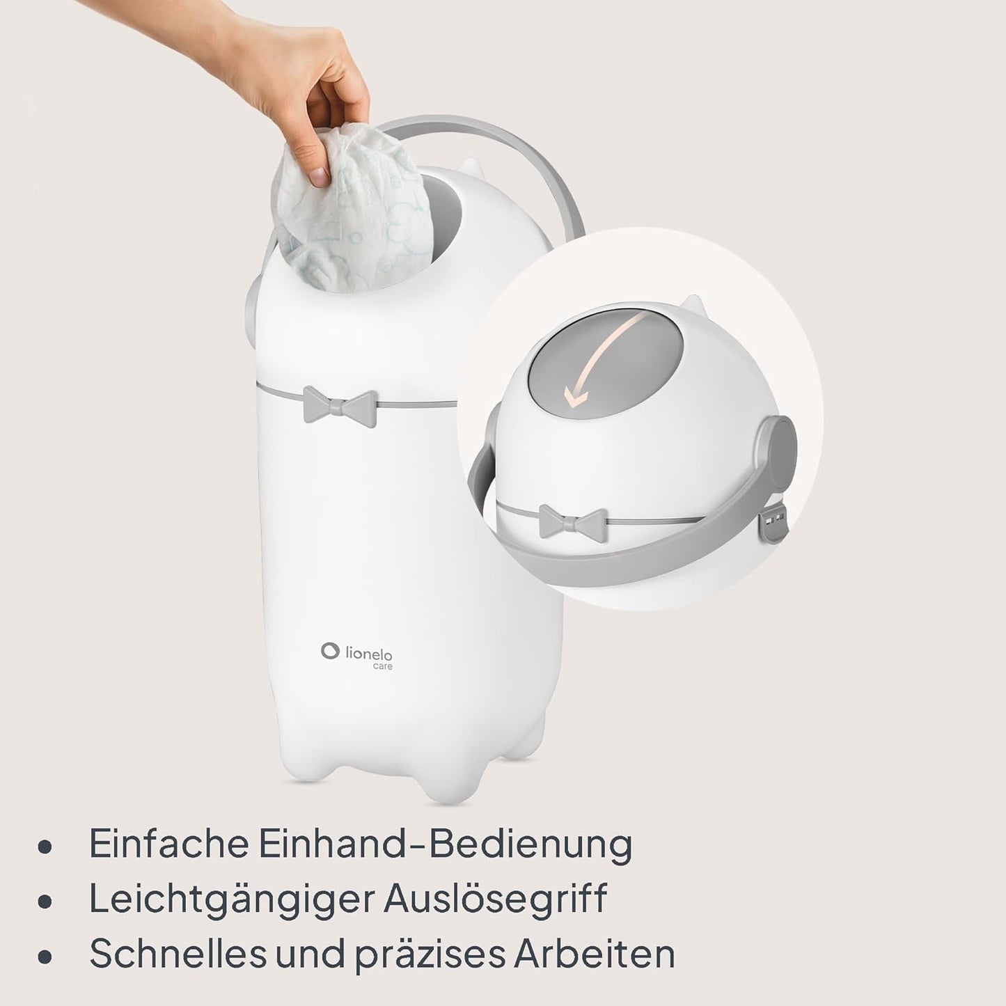Windeleimer geruchsdicht ohne Kassette, Weiß