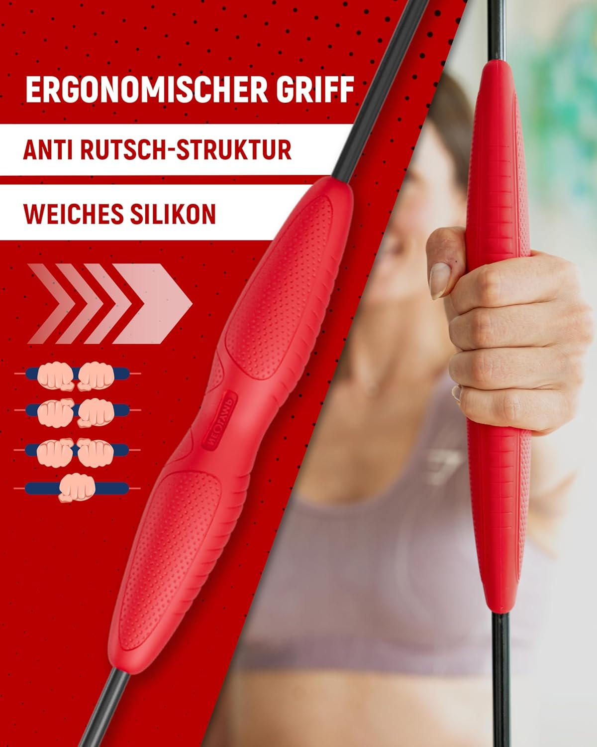 Verstellbarer Schwingstab, Schwingstab 160cm Schwingstab rot