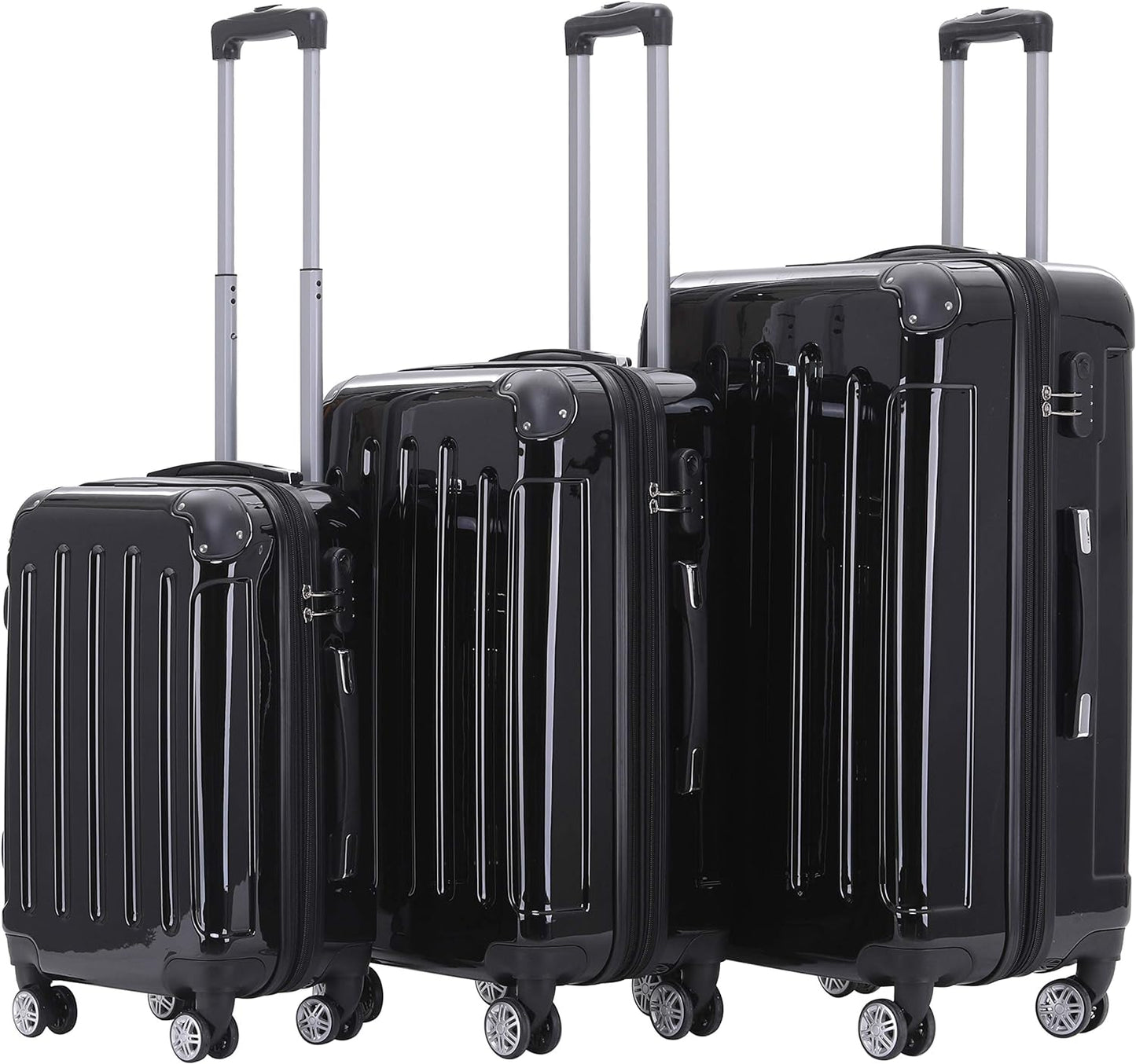 Hartschalen-Koffer-Set, Schwarz