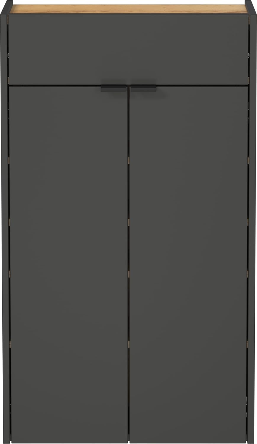 Hängender Schuhschrank, Schuhschrank Schmal Graphit/Eiche