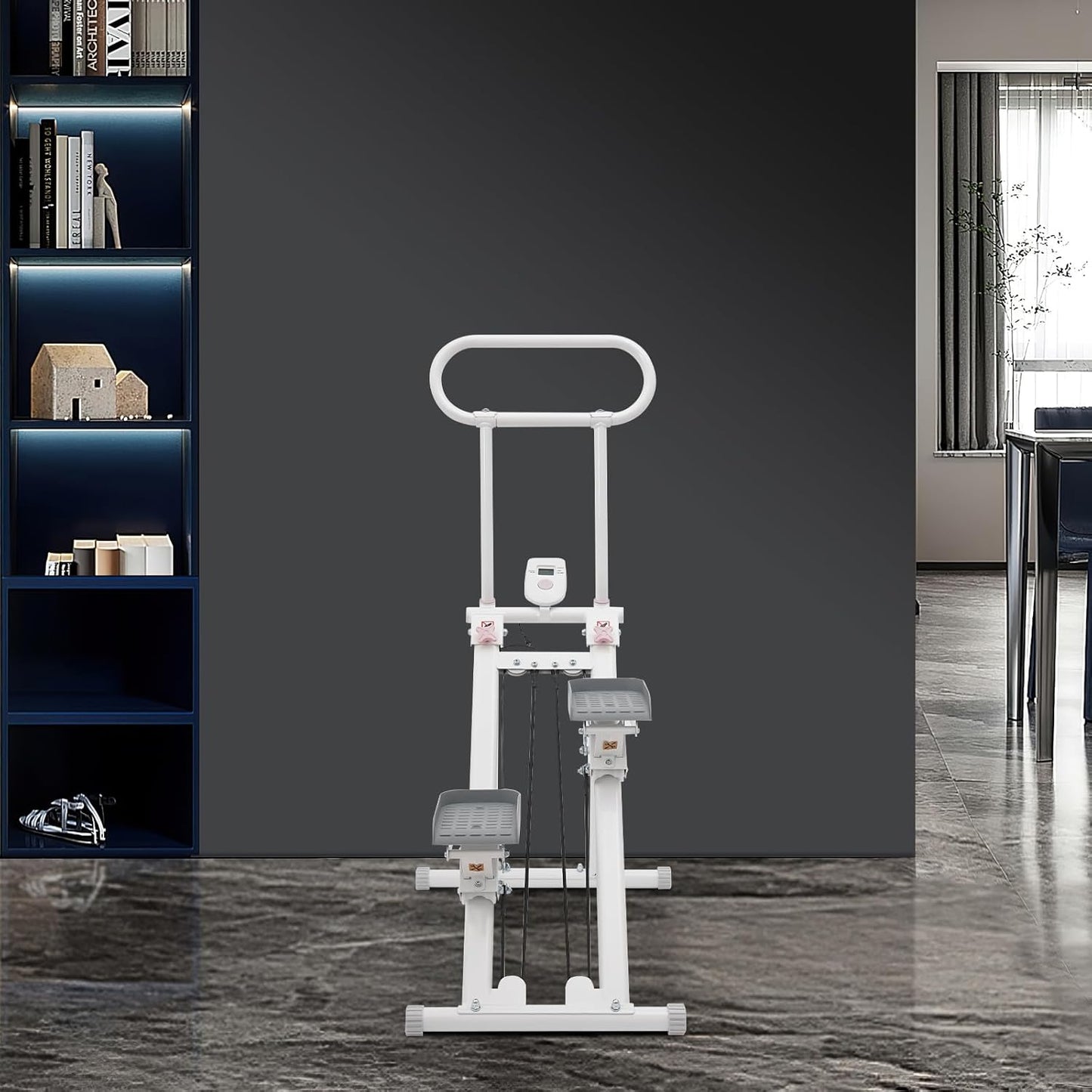 Vertikale Klettermaschine mit LCD-Display, Weiss