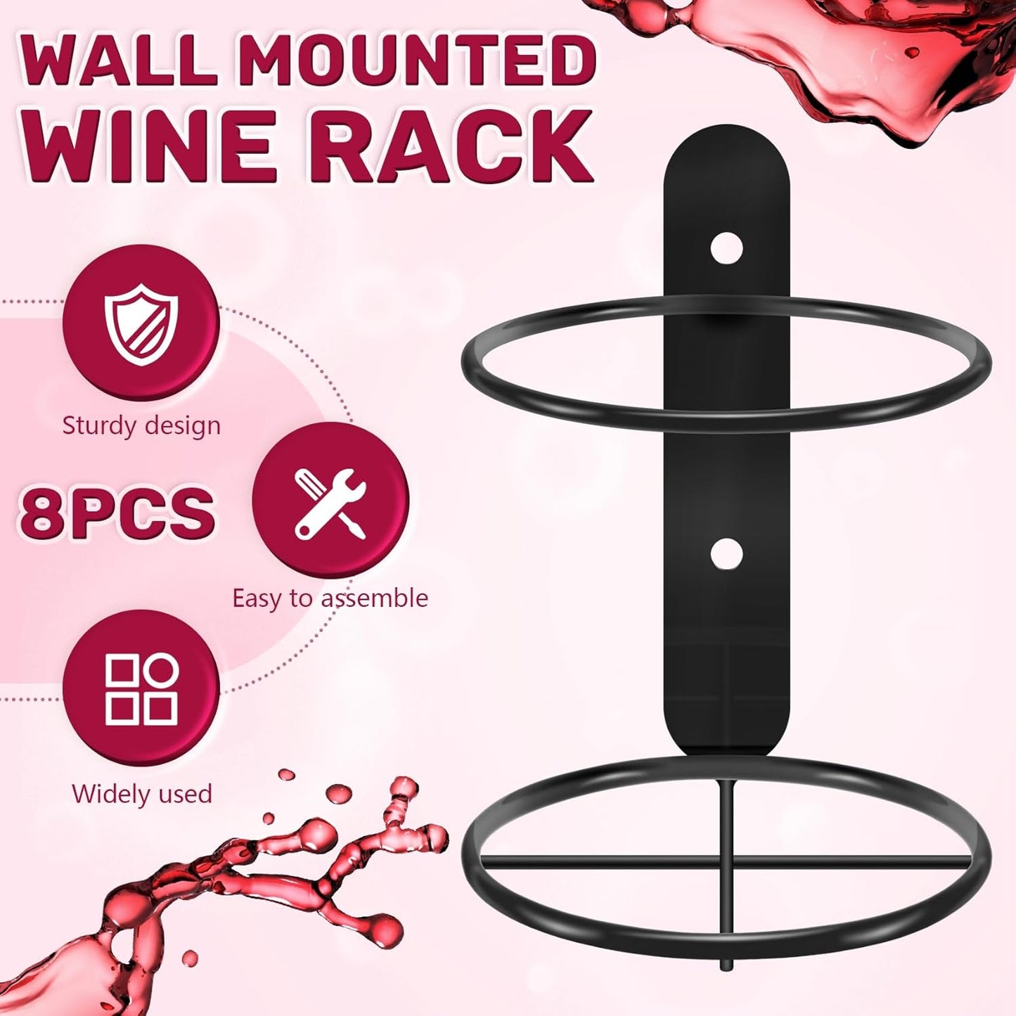 Wandmontiertes Weinregal-Set