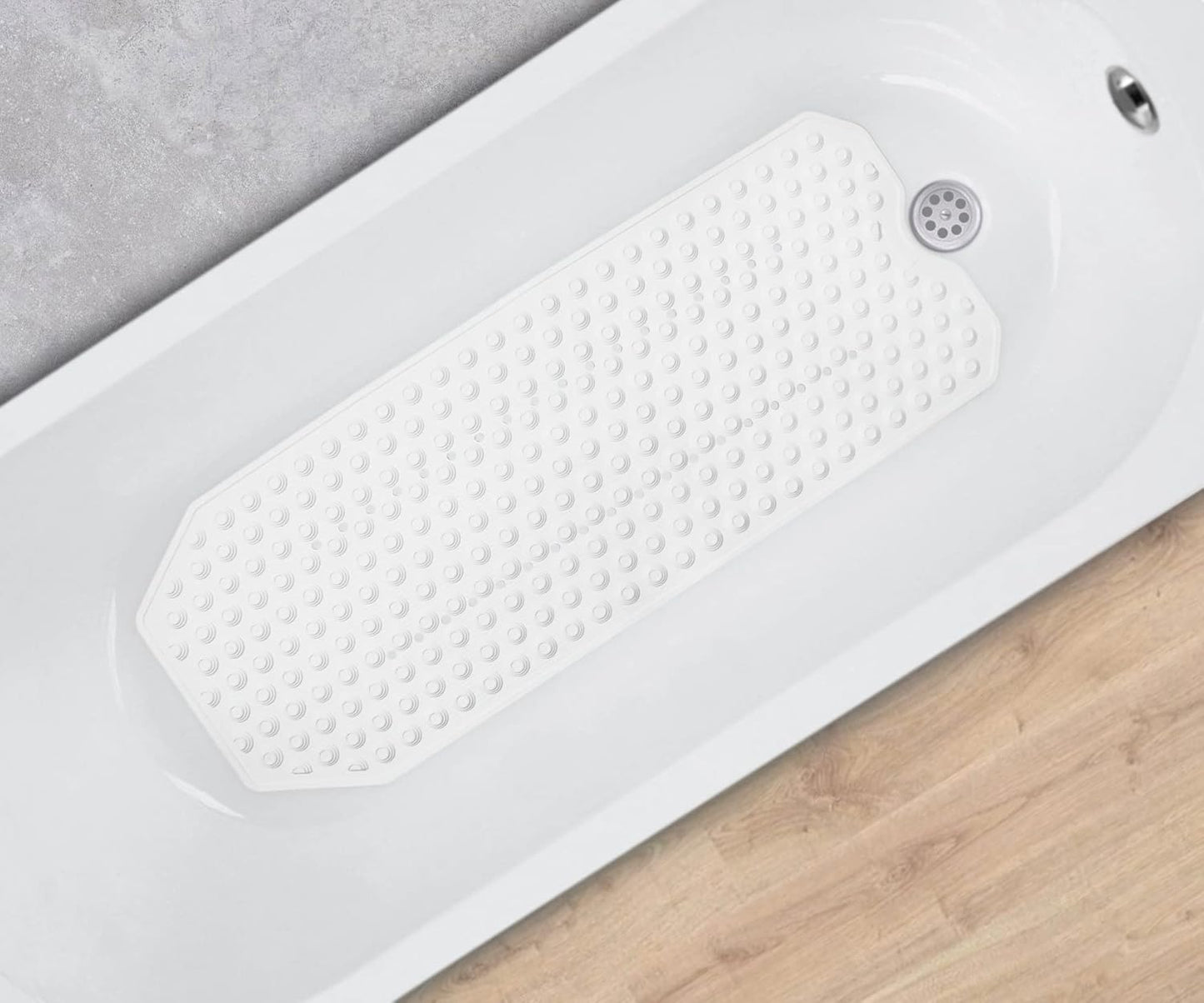 Rutschfeste Badewannenmatte Schimmelresistent 104x40cm, 104 x 40 cm (Rechteckig)