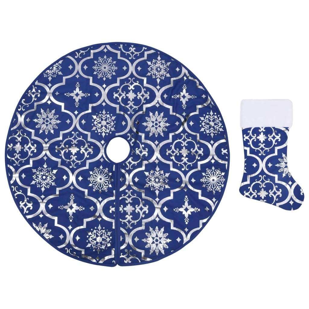 Weihnachtsbaumdecke mit Socke, 122 cm Blau