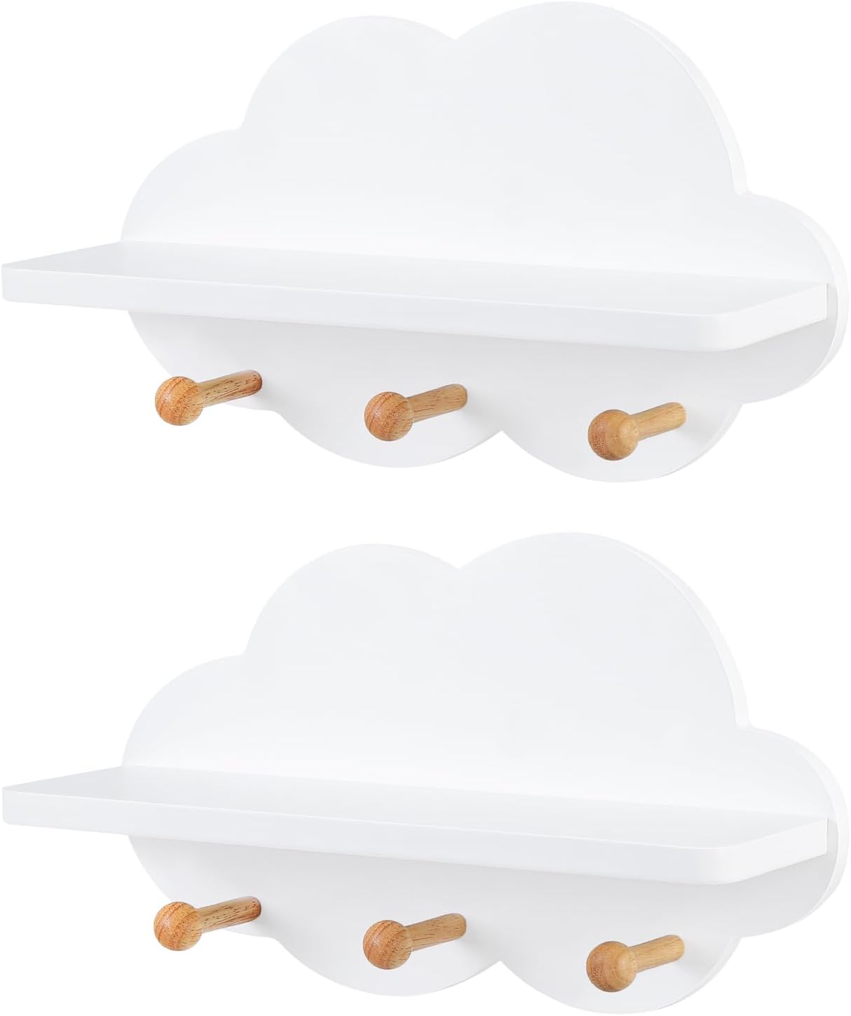 Kinder Wandregal mit Haken (2er Set), 2