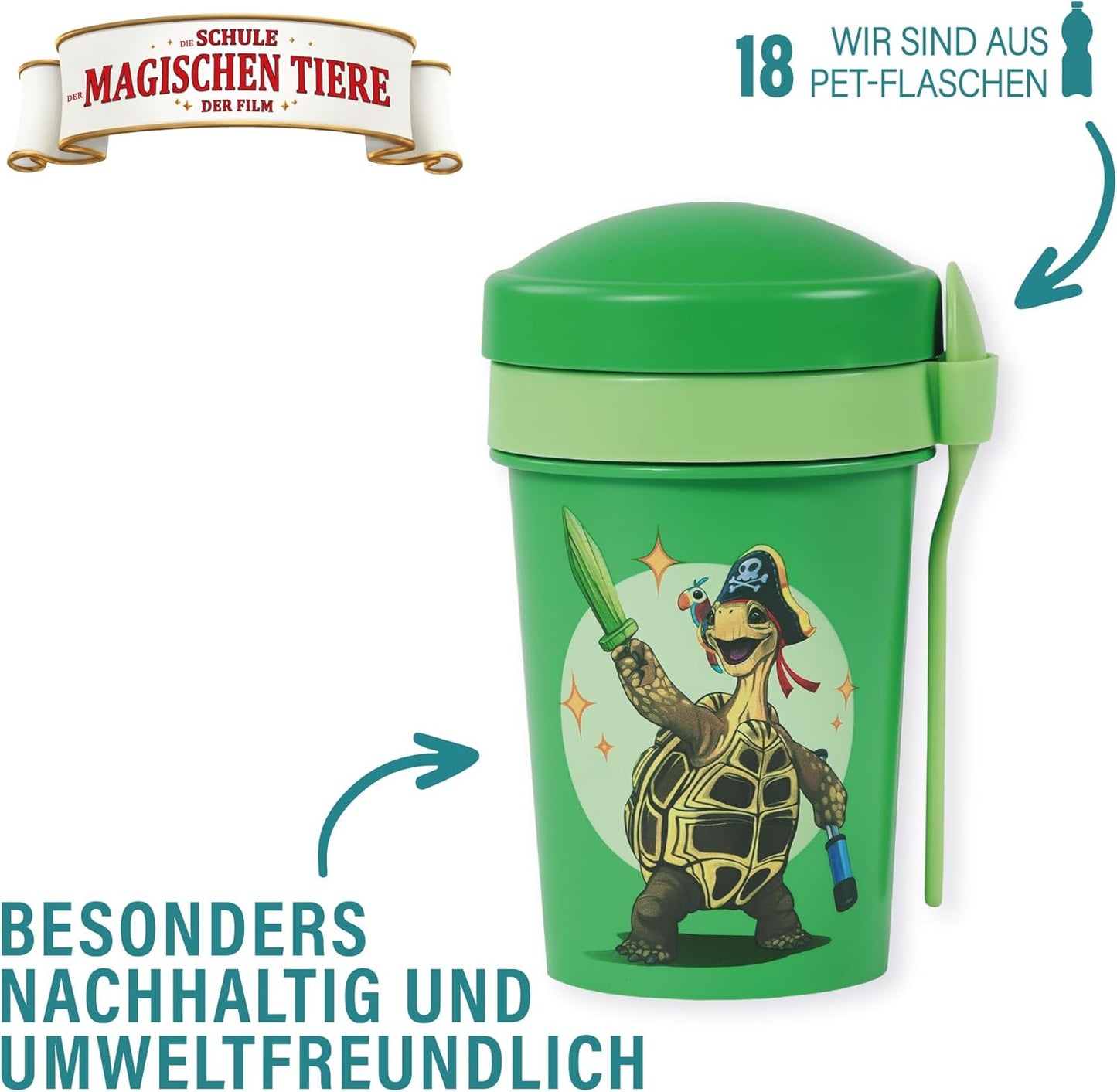 Müslibecher To Go mit Löffel, Grün