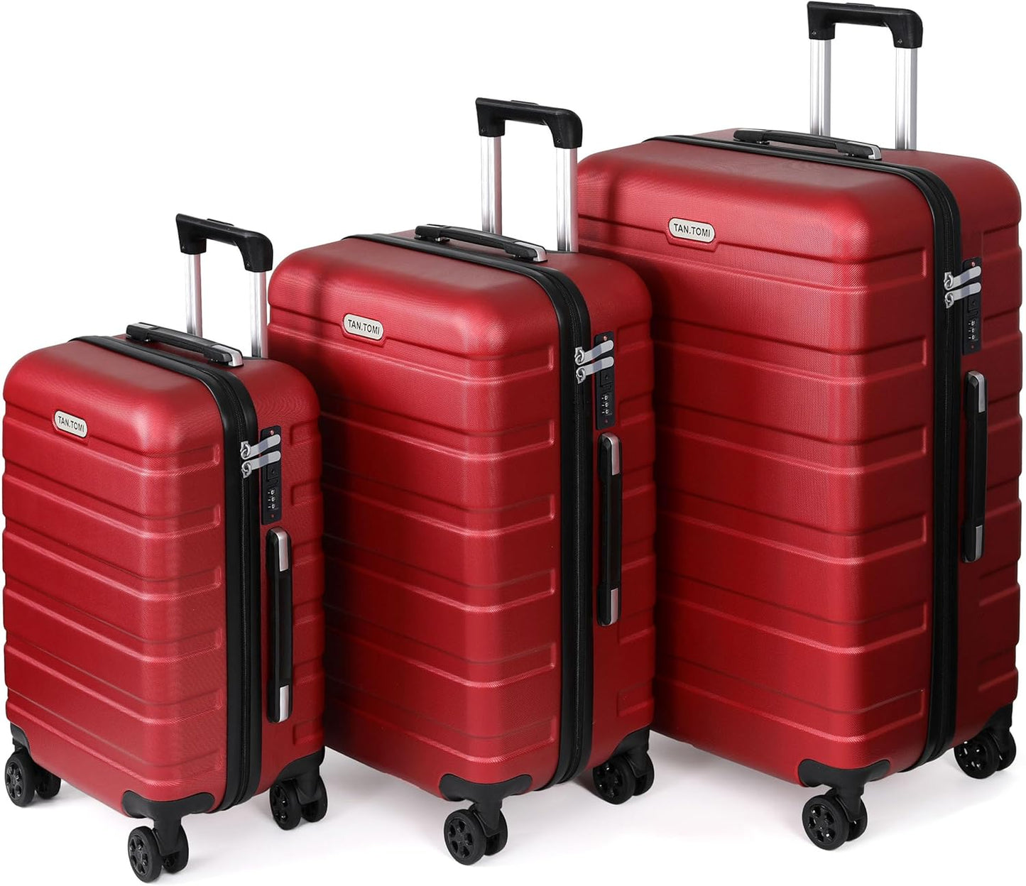 3-teiliges Hartschalenkofferset, Rot Koffer-Set