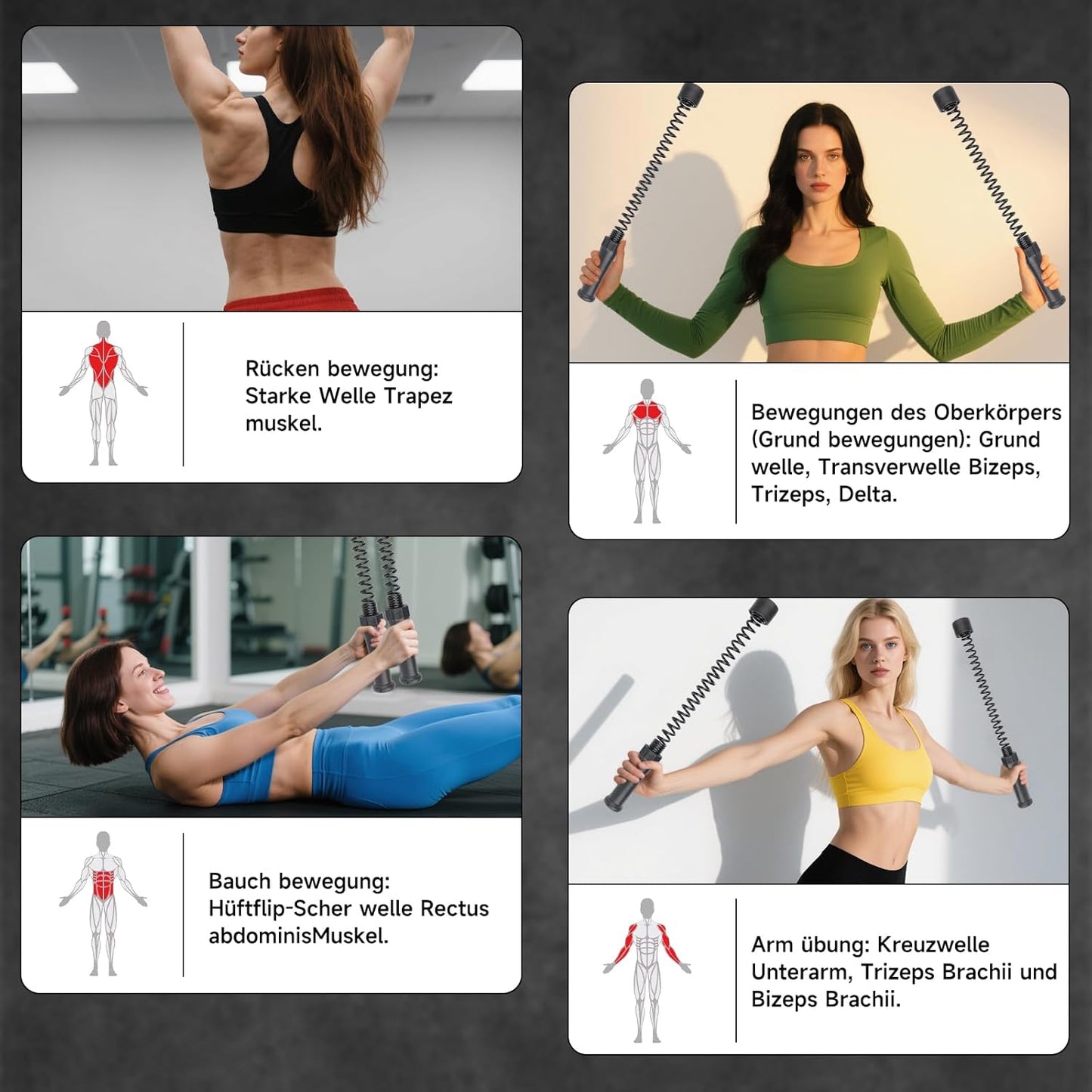 2er-Pack Tragbare Battle Ropes für Ganzkörpertraining
