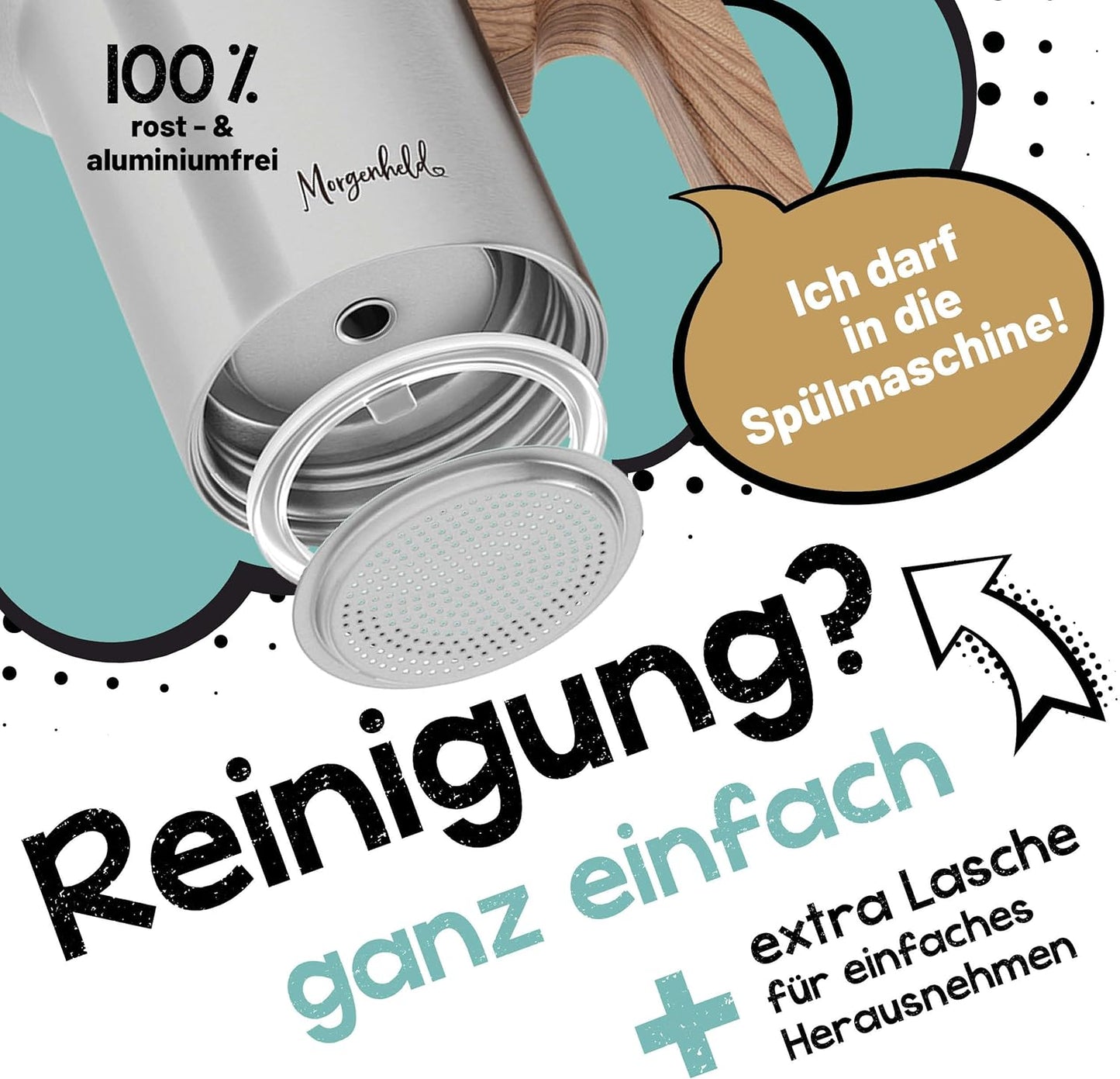 Espressokocher, 200ml, Espressomaker STYLE 200ml + Sieb