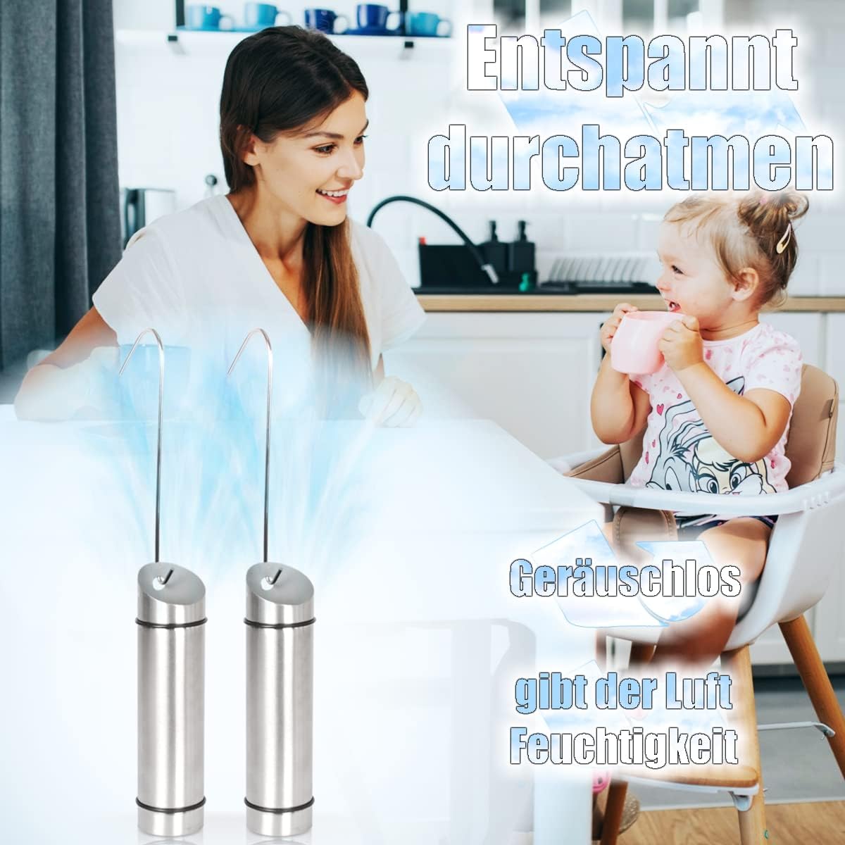 Luftbefeuchter, Edelstahl 4x