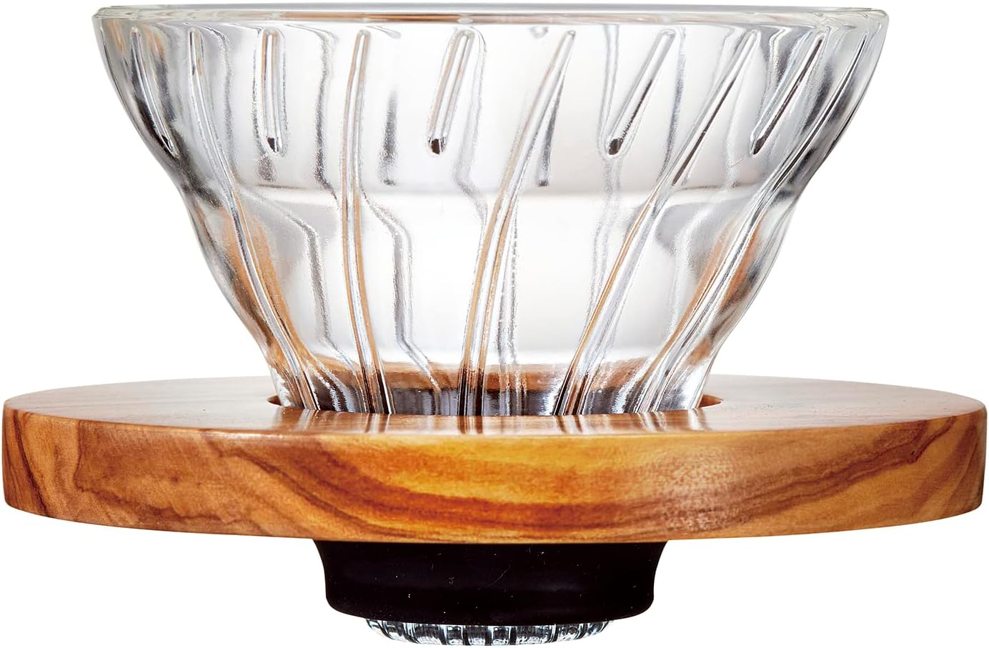 V60 Kaffeefilter, Olivenholz 01 Glas