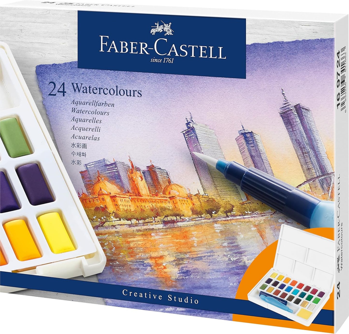 26-teiliges Aquarellfarben-Set mit Mischpalette, 26-teiliges Set, Aquarellfarben