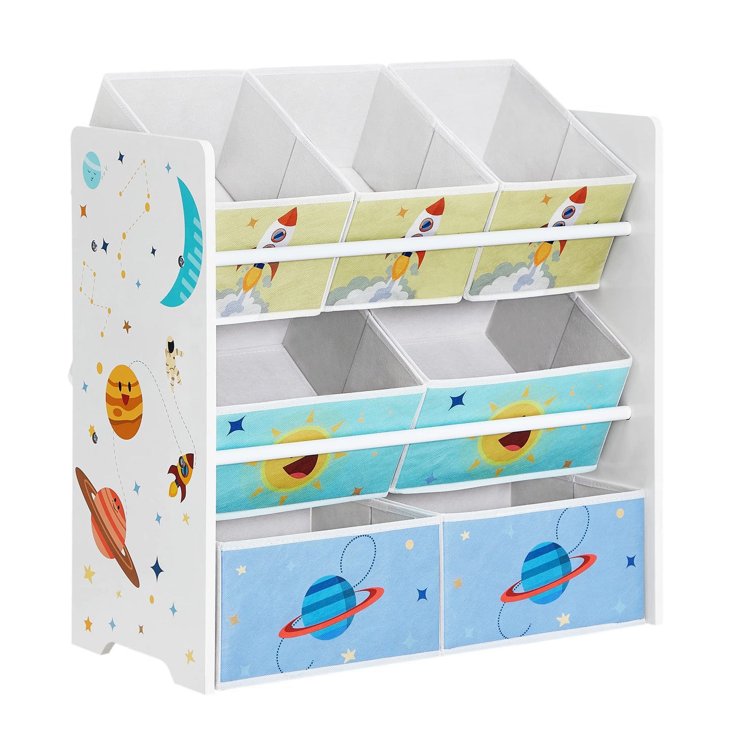 Kinder-Spielzeugregal mit Aufbewahrungsboxen (7 Stück), Weiss